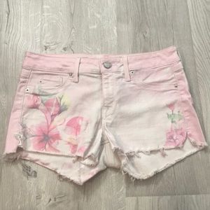 Denim Lab light pink/white denim shorts